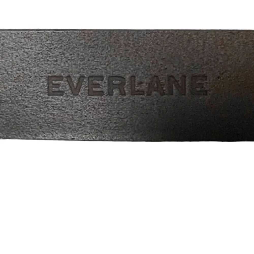 NEW Everlane Leather Belt Women Medium Black Gold Hardware